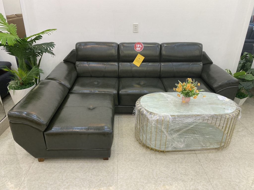 Sofa Băng Da Cao Cấp 2m4 + Đôn Nối – BD18