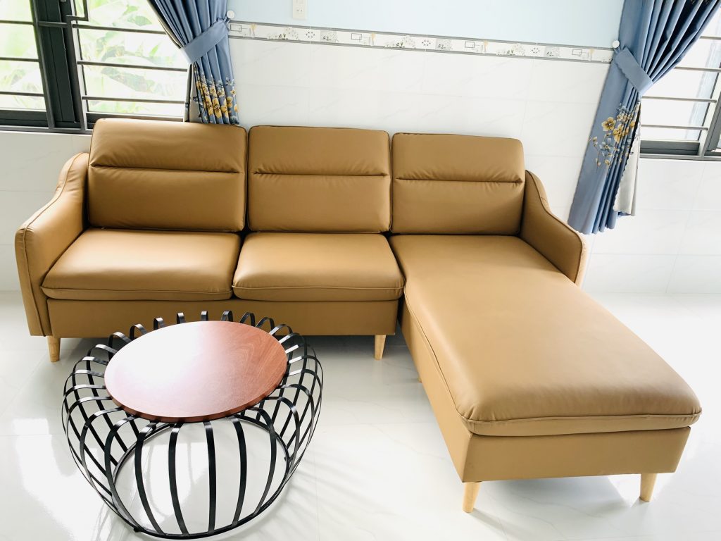 Sofa Da Cao Cấp Góc Trái 2m6 X 1m6 – D48