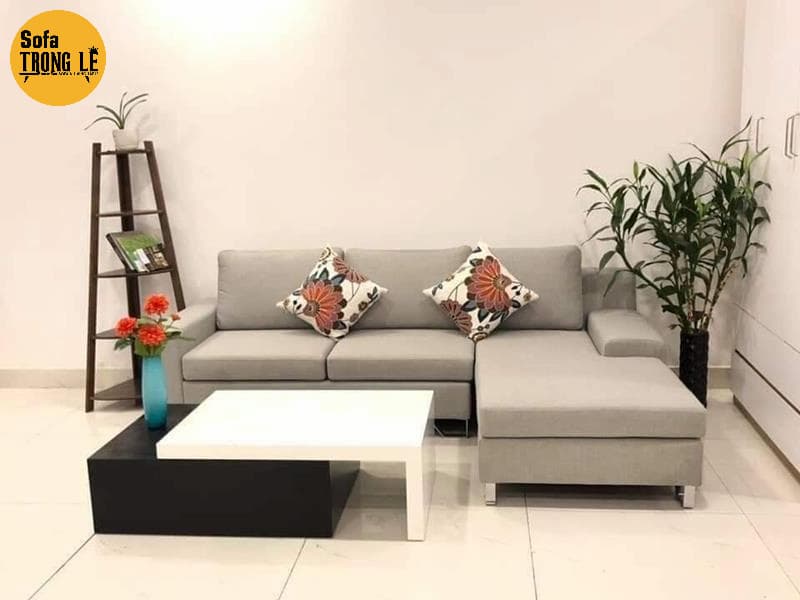 Sofa góc L giúp tiết kiệm không gian cho phòng khách